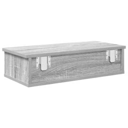 Berkfield Home Wall Shelf with Drawers Grey Sonoma 60x25x15 cm Engineered Wood - Size: 60 x 25 x 15 cm - thumbnail 6