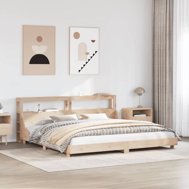 Berkfield Home Bed Frame without Mattress 180x200 cm Super King Solid Wood Pine in Brown - image 1