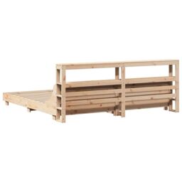 Berkfield Home Bed Frame without Mattress 180x200 cm Super King Solid Wood Pine in Brown - thumbnail 6