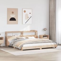 Berkfield Home Bed Frame without Mattress 180x200 cm Super King Solid Wood Pine in Brown - thumbnail 1