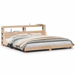 Berkfield Home Bed Frame without Mattress 180x200 cm Super King Solid Wood Pine in Brown - thumbnail 2