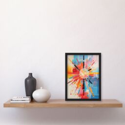 Artery8 Wall Art Print Morning Sun Colourful Abstract Geometric Framed Picture - Size: A4 - thumbnail 4