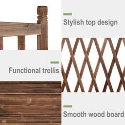 NESTLUNE Garden Wooden Planter Box with Trellis Lattice Vegetables Flower in Brown - Size: 1.25kg - thumbnail 3