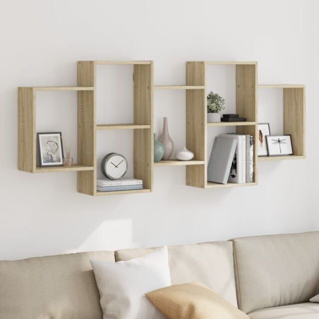Berkfield Home Wall Shelf Sonoma Oak 159x18x65 cm Engineered Wood in Brown - Size: 159 x 18 x 65 cm - image 1