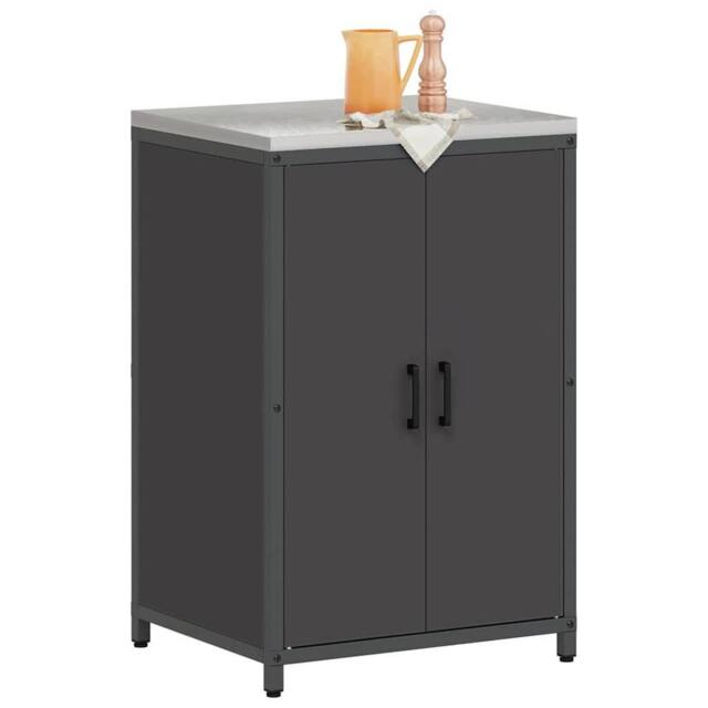 Berkfield Home Kitchen Storage Cabinet with Shelf with Storage with Door Black Steel