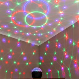 ValueLights Skylar RGB Colour Changing LED USB Music Speaker Light Projector in Silver - thumbnail 4