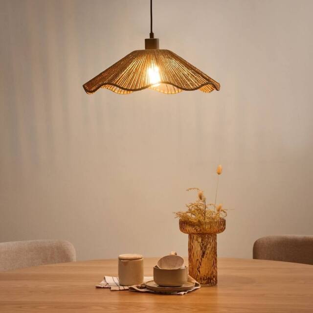 Wyld and Coco Pendant Lamp - Natural Handmade Paper Shade Rustic Boho - image 1