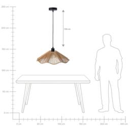 Wyld and Coco Pendant Lamp - Natural Handmade Paper Shade Rustic Boho - thumbnail 9