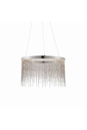 Netlighting Zelma LED 1 Light Pendant Chrome Silver Chain in Grey