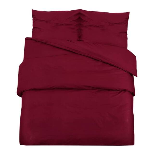 Berkfield Home Duvet Cover Set Bordeaux 140x200 cm Cotton in Red - image 1