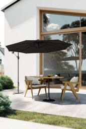 Garden Sanctuary Black Large Garden Cantilever 3m Banana Parasolwith Cross Base - thumbnail 2