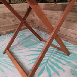 Samuel Alexander 4 Person Folding Square Wooden Garden Dining Table Chairs Set in Brown - thumbnail 8