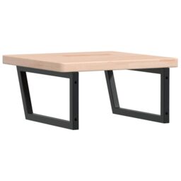 Berkfield Home Basin Shelf Wall Mounted Steel & Solid Wood Oak in Brown - thumbnail 6