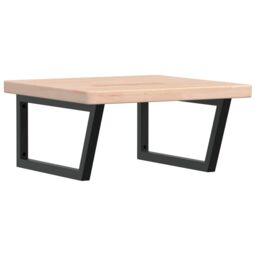 Berkfield Home Basin Shelf Wall Mounted Steel & Solid Wood Oak in Brown - thumbnail 2