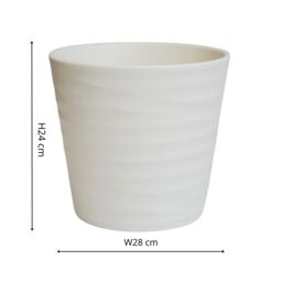 Ivyline Oslo Cotton Taper Planter - H24cm D28cm - 4 Colours & 2 Sizes Available Online - Ceramic - Made in Europe in Cream - thumbnail 4