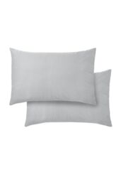 Bianca 400 Thread Count Cotton Sateen Standard Pillowcases in Grey - Size: Standard Pillow Case - thumbnail 4