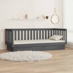 Berkfield Home Beautiful Day Bed Grey 80x200 cm Solid Wood Pine - thumbnail 4