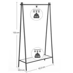 SPETLEK Clothes Rack with Steel Structure Garment Rack in Black - thumbnail 2