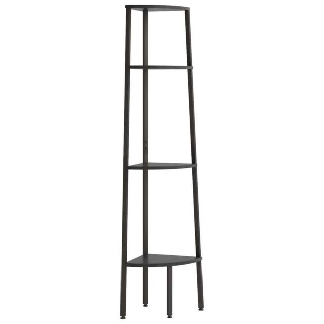 Berkfield Home 4-Tier Corner Shelf Black 45.5x31.5x150 cm - image 1