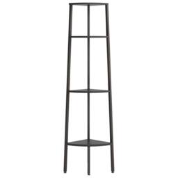 Berkfield Home 4-Tier Corner Shelf Black 45.5x31.5x150 cm - thumbnail 3