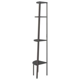 Berkfield Home 4-Tier Corner Shelf Black 45.5x31.5x150 cm - thumbnail 4