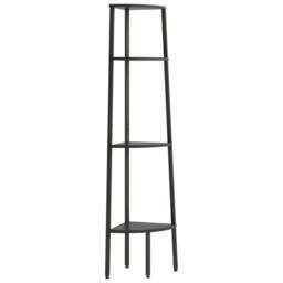 Berkfield Home 4-Tier Corner Shelf Black 45.5x31.5x150 cm - thumbnail 1