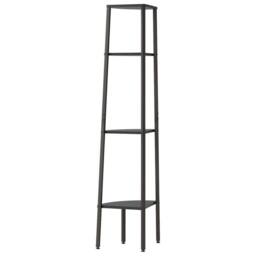 Berkfield Home 4-Tier Corner Shelf Black 45.5x31.5x150 cm - thumbnail 5