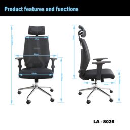 JFY Executive Padded Swivel Office Chair with Lumbar Support in Black - thumbnail 2