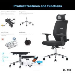 JFY Executive Padded Swivel Office Chair with Lumbar Support in Black - thumbnail 5
