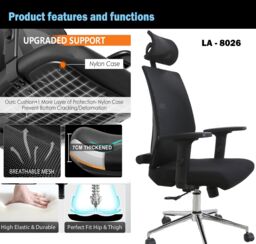JFY Executive Padded Swivel Office Chair with Lumbar Support in Black - thumbnail 7