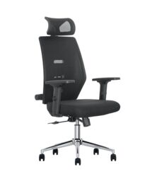 JFY Executive Padded Swivel Office Chair with Lumbar Support in Black