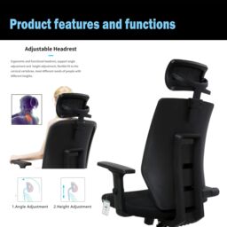 JFY Executive Padded Swivel Office Chair with Lumbar Support in Black - thumbnail 3