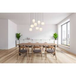Netlighting Blacky I Cluster Pendant Nickel Matt Opal Glass Shade 8x E14 in Grey - thumbnail 5