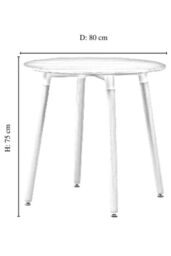 Life Interiors Patchwork Halo Dining Set for 2 - a Round Dining Table & Set of 2 Fabric Dining Chairs with Armrests in White - thumbnail 8