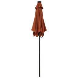 Berkfield Home Parasol with LED Lights Terracotta 200x211 cm Aluminium in Grey - thumbnail 3