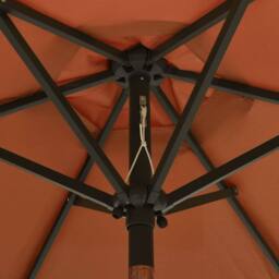 Berkfield Home Parasol with LED Lights Terracotta 200x211 cm Aluminium in Grey - thumbnail 5