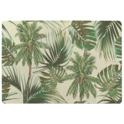 Benjamin Tate Design Tropical Leaves On Yellow Rug in Natural - Size: Large - thumbnail 1