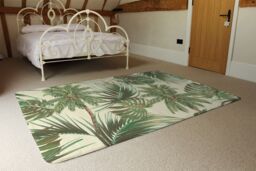 Benjamin Tate Design Tropical Leaves On Yellow Rug in Natural - Size: Large - thumbnail 3