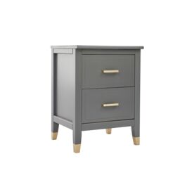 Cabinet Bits Palazzi 2 Drawer Bedside Table in Mid Grey - thumbnail 2