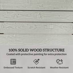 OUTSUNNY Garden Loveseat, Embossed Wood Jack & Jill Garden Seat, Grey - thumbnail 4