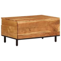 Berkfield Home Beautiful Coffee Table 80x54x40 cm Solid Wood Acacia in Brown - Size: 80 x 54 x 40 cm - thumbnail 7