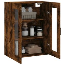 Berkfield Home Wall Mounted Cabinet Smoked Oak 69.5x34x90 cm in Brown - thumbnail 5