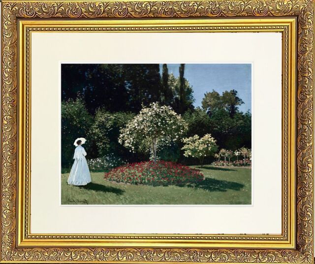 "Frames & Mirrors 4U Garden 2 Mounted & Framed Print in Gold Dahlia Frame 14 x 12 Inch - Size: W14"" x H12""" - image 1