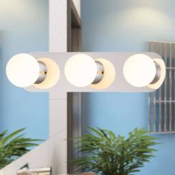 First Choice Lighting Set of 2 Iris - Chrome with Opal Glass IP44 Bathroom LED Wall lights in Silver - thumbnail 3