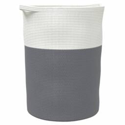 Berkfield Home Storage Basket Grey & White √ò49x65 cm Cotton - Size: 49x65 cm - thumbnail 2