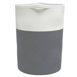 Berkfield Home Storage Basket Grey & White √ò49x65 cm Cotton - Size: 49x65 cm - thumbnail 5