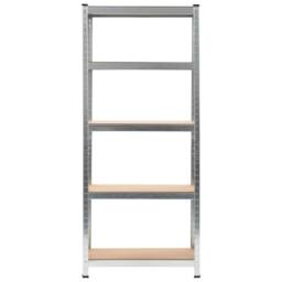 Berkfield Home Storage Shelves 3 pcs Silver 75x30x172 cm Steel & MDF - Size: 75 x 30 x 172 cm - thumbnail 3