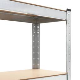 Berkfield Home Storage Shelves 3 pcs Silver 75x30x172 cm Steel & MDF - Size: 75 x 30 x 172 cm - thumbnail 6