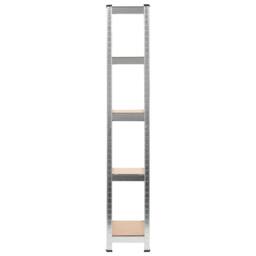 Berkfield Home Storage Shelves 3 pcs Silver 75x30x172 cm Steel & MDF - Size: 75 x 30 x 172 cm - thumbnail 4