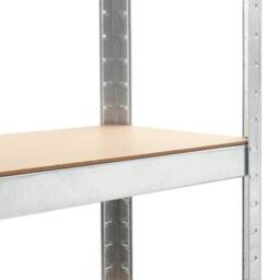 Berkfield Home Storage Shelves 3 pcs Silver 75x30x172 cm Steel & MDF - Size: 75 x 30 x 172 cm - thumbnail 7